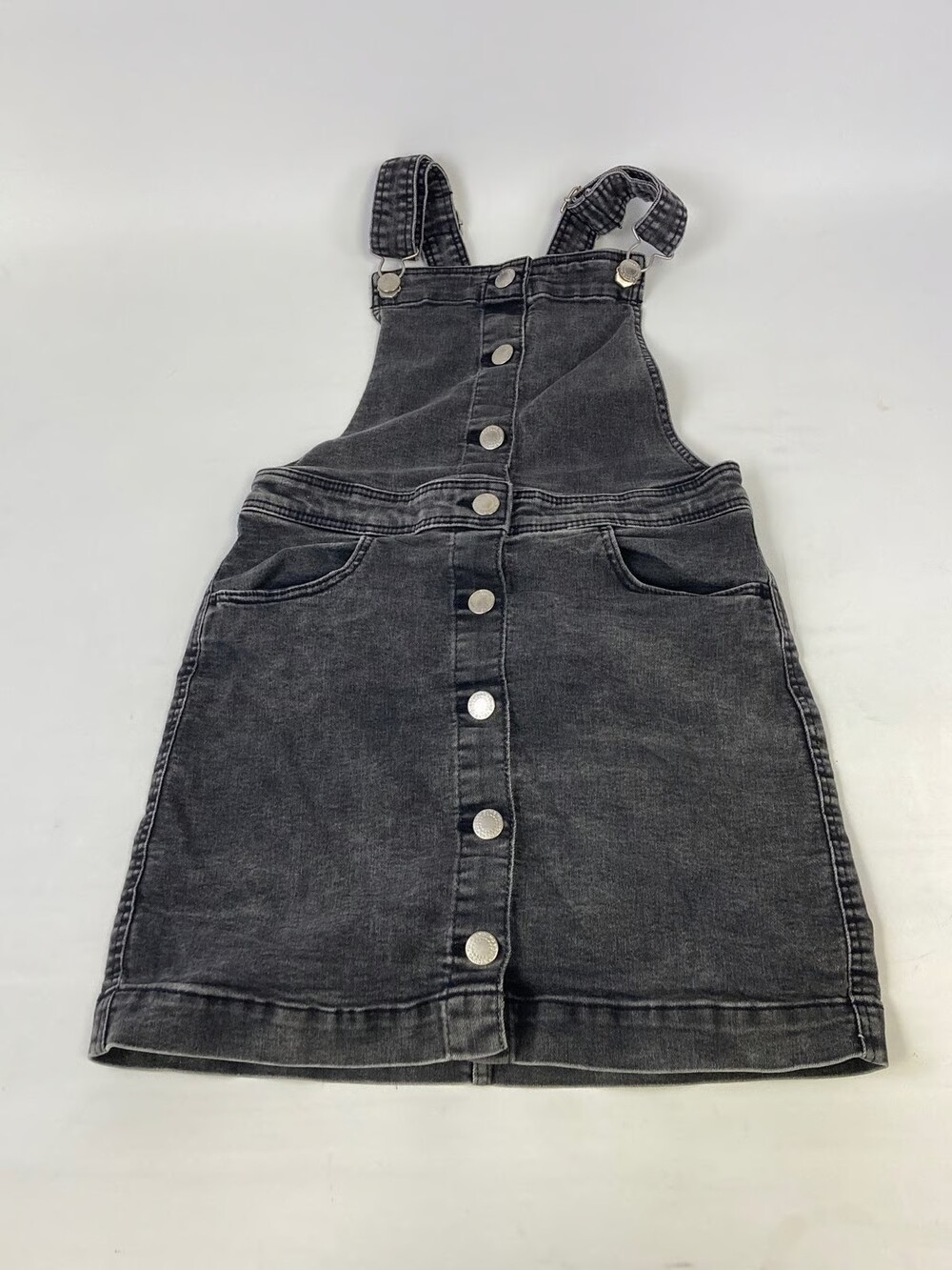 H&M Girls 11-12Yrs Denim Gray Jeans Jumper Overall Romper Skirt Dress